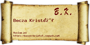 Becza Kristóf névjegykártya