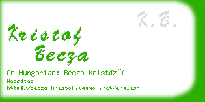 kristof becza business card
